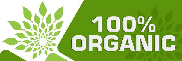 Texto orgânico cem por cento escrito sobre fundo verde. - Foto, Imagem
