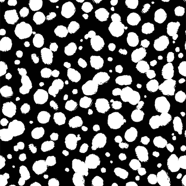 Vektor-Geparden flecken hautnahtlose Muster auf. Trendige Wildtier-Leoparden-Spot-Silhouette, handgezeichnete schwarz-weiße Textur für Mode-Print-Design, Stoff, Einband, Packpapier, Hintergrund, Tapete. - Vektor, Bild