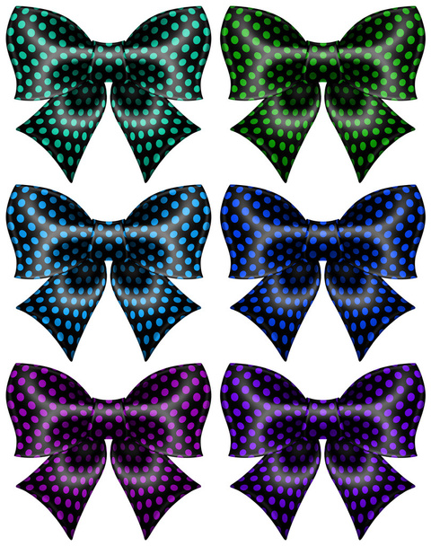 Festive black polka dot bows - Vector, Image