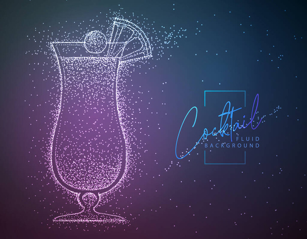 Neon fluid cocktail vector illustration.  Fluid background. Pina Colada cocktail - Vektor, kép