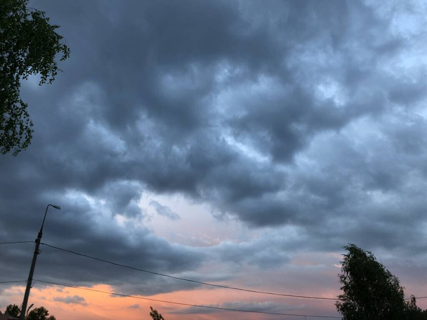 Fiery sunset, beautiful, magic clouds, - Φωτογραφία, εικόνα