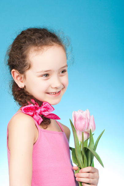 красива дівчина з квітами
 - Фото, зображення