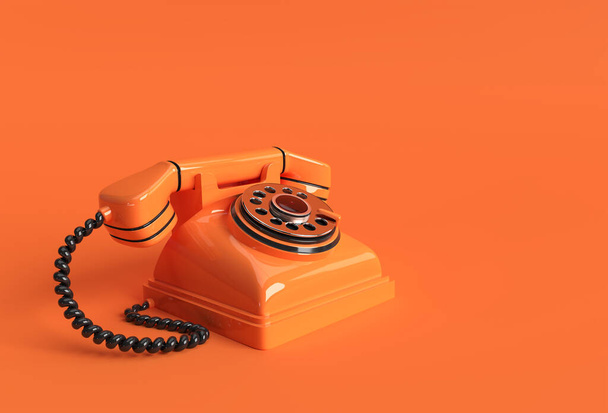 3D Render Concept of Old Telephone 3D art Design illustration. - Zdjęcie, obraz