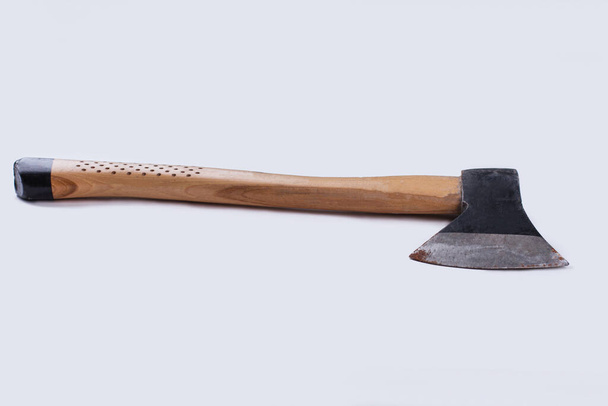 Rusty axe isolated on white background. - Foto, imagen