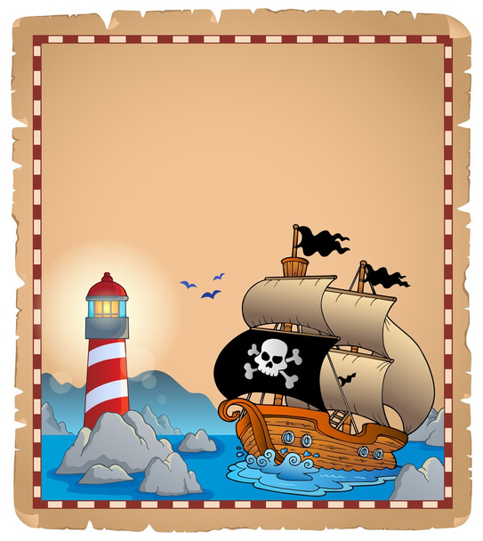Pirate theme parchment 3 - ベクター画像