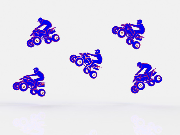 Квадроцикл на білому тлі
 - Фото, зображення