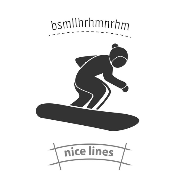 Snowboard simple icono de vector. Snowboard icono aislado - Vector, Imagen