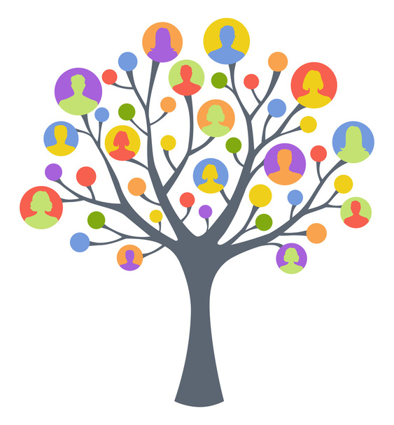Colorido árbol humano
 - Vector, imagen