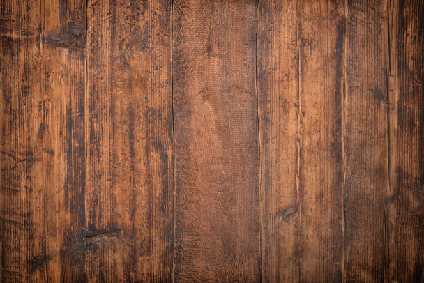 wood texture background, dark board kitchen table - Photo, Image