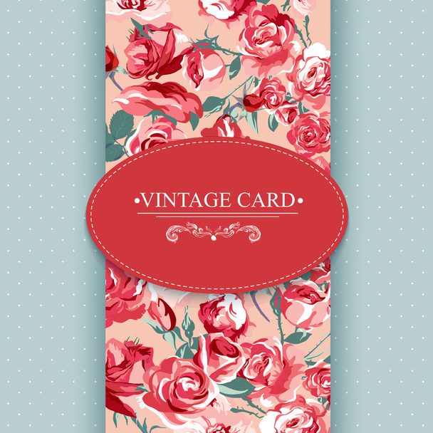 Carte florale vintage élégante avec roses
 - Vecteur, image