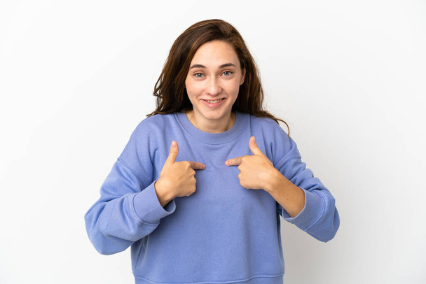Young caucasian woman isolated on white background with surprise facial expression - Φωτογραφία, εικόνα