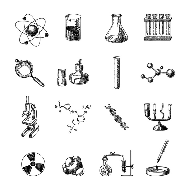 Chemistry icons set - Vector, Image