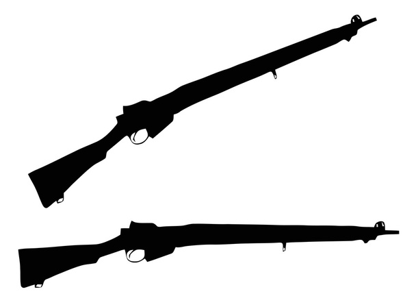 Arma da fuoco isolata - fucile della seconda guerra mondiale (calibro 303
) - Vettoriali, immagini