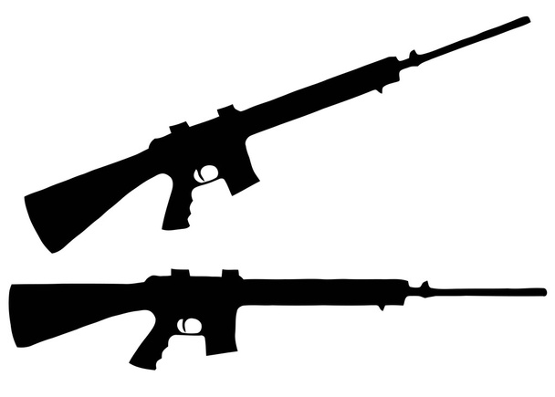 izolované zbraň - automatická puška - Vektor, obrázek