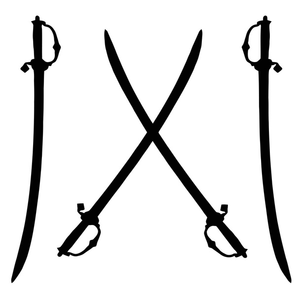 kolekcja broni sylwetka - miecze - Wektor, obraz