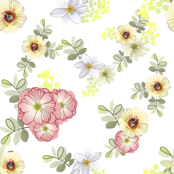 Abstract elegance seamless background with flowers - Vecteur, image