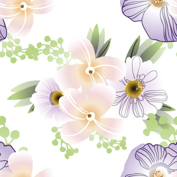 Abstract elegance seamless background with flowers - Wektor, obraz