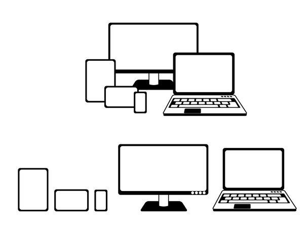 simple scheme of responsive devices, illustration - Διάνυσμα, εικόνα