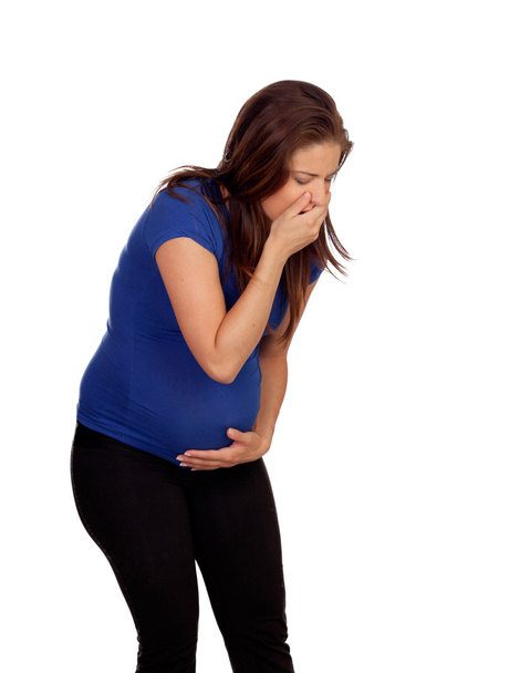 嘔吐と妊娠中の女性 - 写真・画像
