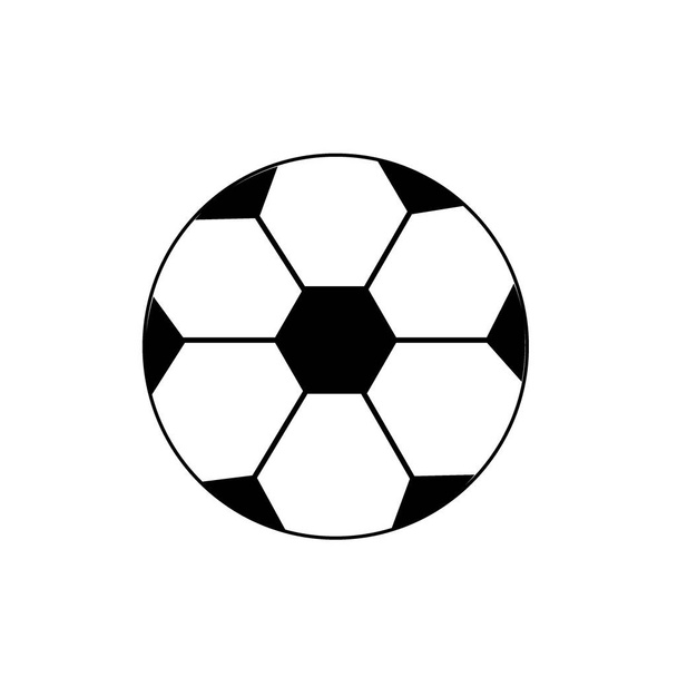Pelota de fútbol. Atributo de los aficionados al fútbol. Juego de fútbol. Elemento de diseño. Ilustración plana del vector. - Vector, imagen