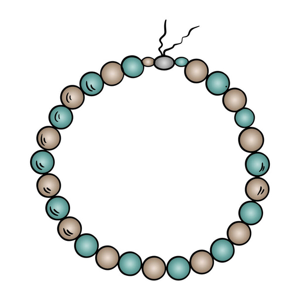 illustration of a necklace with a pearl beads - Vector, Image