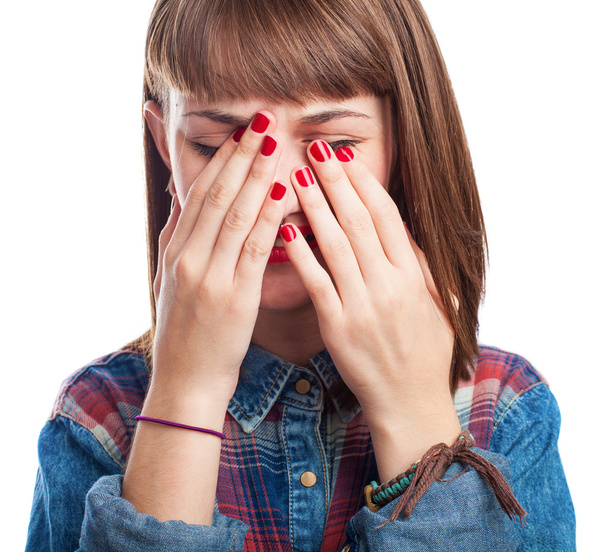 jonge vrouw huilen - Foto, afbeelding