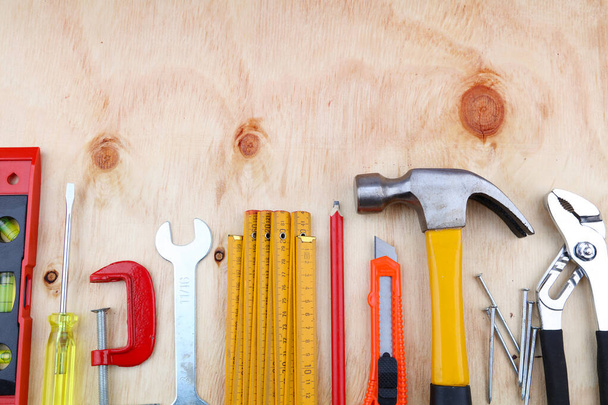 Různé pracovní nástroje na dřevo - Fotografie, Obrázek