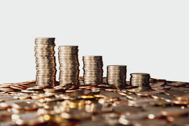 stacks of coins, finance and money concept  - Valokuva, kuva