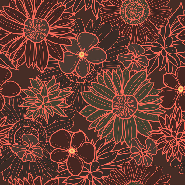 Seamless floral texture - Vector, imagen