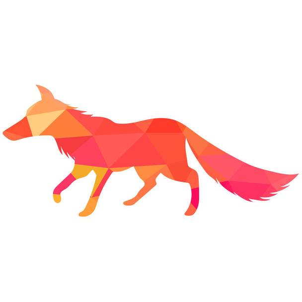 cute orange and yellow fox isolated on white - Vector, afbeelding