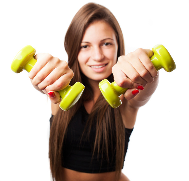 Teenager with dumbbells - Photo, Image
