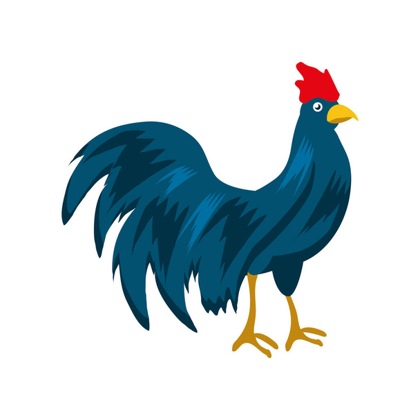 dibujos animados gallo azul - Vector, Imagen