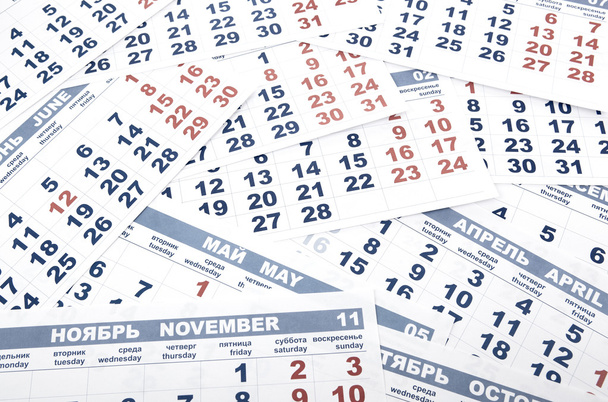 hojas de calendario de pared con el número de días
 - Foto, imagen