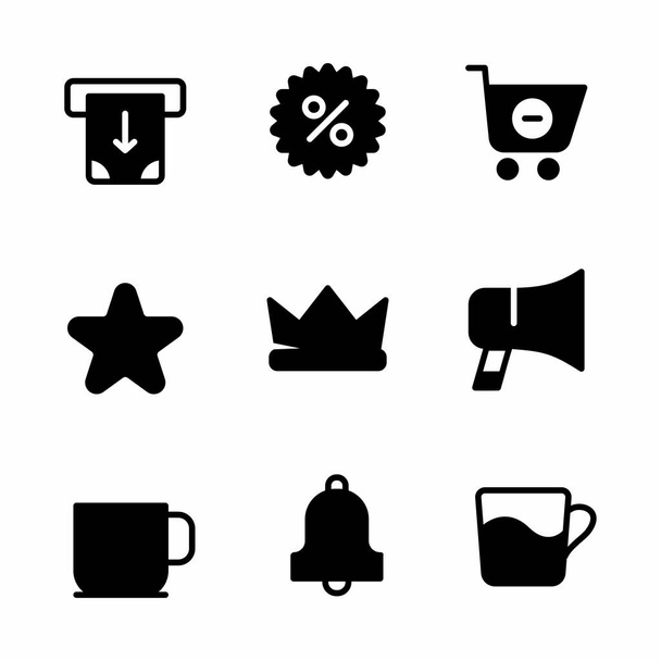icona del commercio impostata con stile glifo per presentazione, poster, banner e social media - Vettoriali, immagini