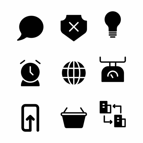 conjunto de iconos de negocios con estilo glifo para póster, banner y redes sociales - Vector, imagen