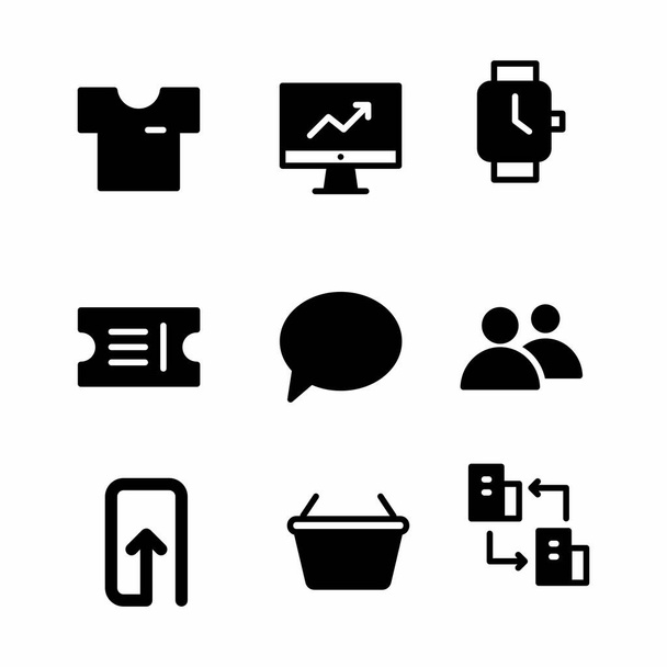icona di e-commerce impostato con stile glifo per la presentazione, poster, e social media - Vettoriali, immagini