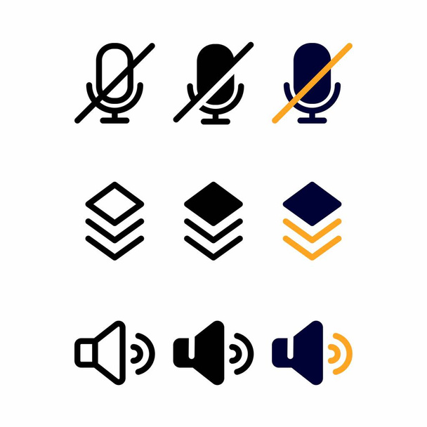 mute icon, user interface vector icons set for web and mobile pixel perfect - Vector, Image