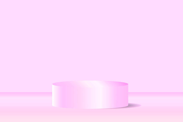 Podium display product 3D con fondo rosa claro vacío. Para la presentación romántica concepto de amor dulce. Día de San Valentín. Vector EPS 10. - Vector, Imagen