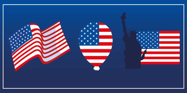 american flag icons - Vector, Image