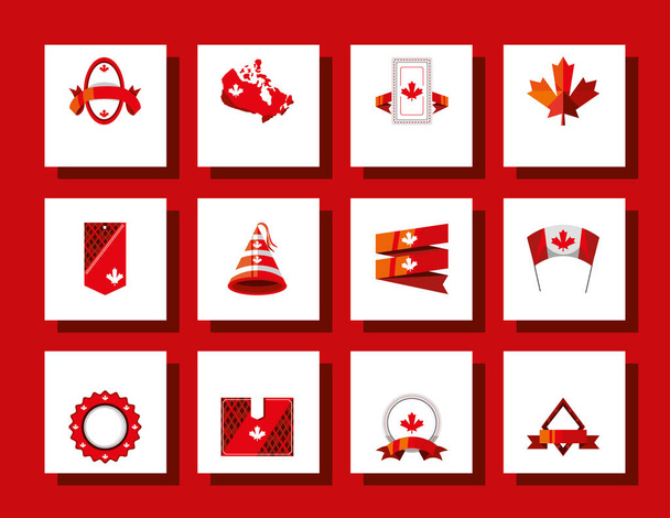 canadian red icons - Вектор, зображення