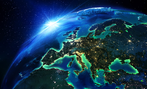 terrein dat in Europa de nacht - Foto, afbeelding