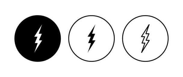 Conjunto de ícones relâmpago. vetor de ícone elétrico. ícone de energia. sinal de energia - Vetor, Imagem