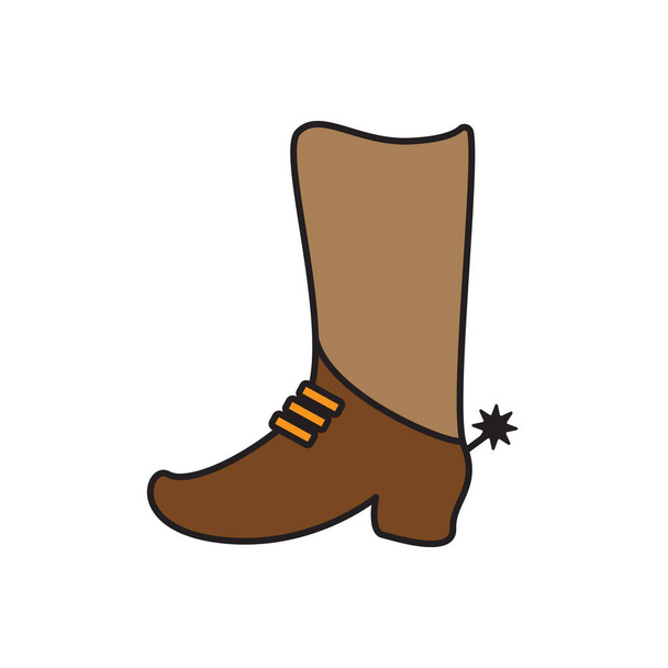 Western boot icon design template vector illustration isolated - Vector, Image