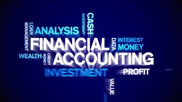 4k Financial Accounting Animated Tag Word Cloud, Κείμενο κινούμενο σχέδιο χωρίς ραφή. - Πλάνα, βίντεο