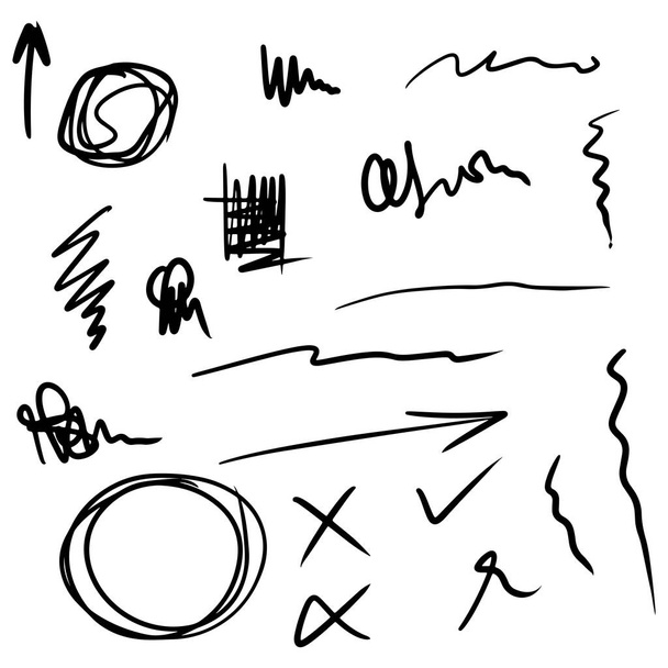 stylo croquant doodle et gribouillis isolé sur fond blanc .illustration vectorielle - Vecteur, image