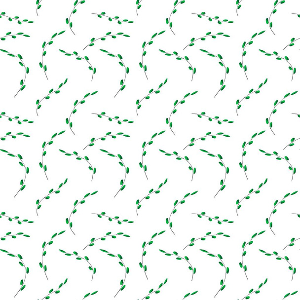 Seamless pattern from abstract branches with leaves on a transparent background. For fabric, baby clothes, backgrounds, textiles, wrapping paper and other decorations. Vector seamless pattern Eps 10 - Διάνυσμα, εικόνα