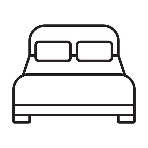 podwójne łóżko zarys ikona wektor dla projektowania graficznego, logo, strona internetowa, social media, aplikacja mobilna, ui ilustracja - Wektor, obraz