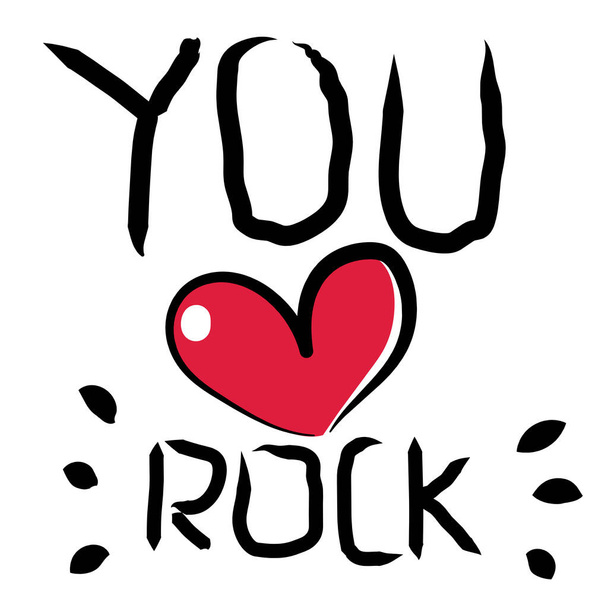 You rock valentine day poster - Vector, Image