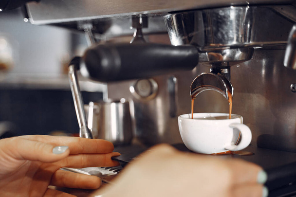 Barista cafe making coffee preparation service concept - Фото, изображение