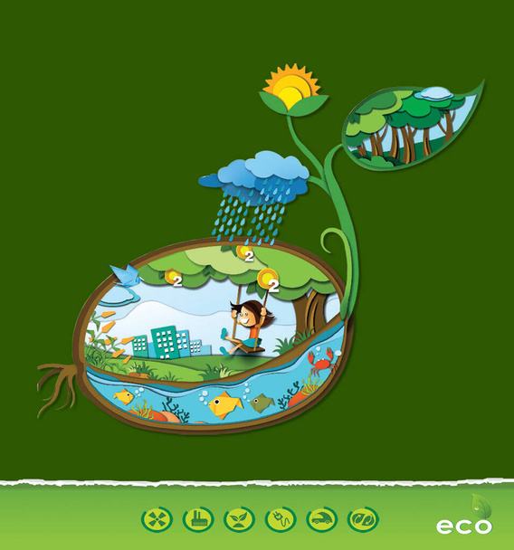 Save Earth Concept, Mise en page de la Terre verte. - Photo, image